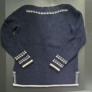 LOFT Dark Blue Sweater with Light Accents